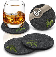 Décoration de table ensemble de 8 sous-verres en verre feutré sous-verres à boisson personnalisés pour tasse