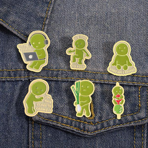 Pin de Solapa de Metal Sublimable con Diseño de Muñeco Smiski Divertido, Broche de Aleación de Zinc Esmaltado con la Frase 'Es Hora de Hacer Popó' - Product Image 2