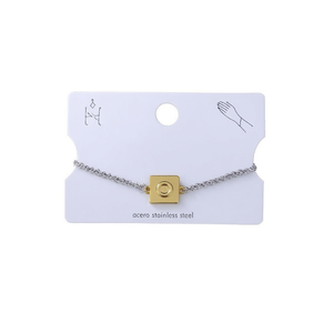 Bracciale in Acciaio Inossidabile con Charm a Forma di Lettera O 12x14cm, Gioielli alla Moda - Product Image 1