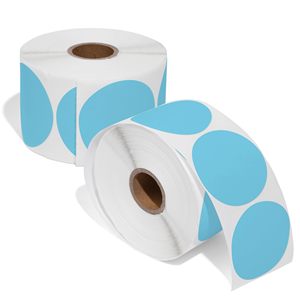 Etiquetas Adhesivas Chroma, Rollo de 500 Unidades, 2.5cm (1 Pulgada), Etiquetas de Papel con Puntos en Morado, <span class=keywords><strong>Azul</strong></span>, Naranja y Blanco con Efecto Holográfico - Product Image 4