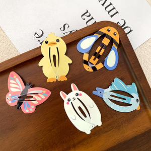 Nette Karikatur Tier Metall Haarnadeln Mode Mädchen Seite Clip Haarschmuck für Kinder Baby BB Pony mit PC-Material - Product Image 1