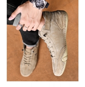 Sneakers da Uomo di Grande <span class=keywords><strong>Taglia</strong></span> 47 <span class=keywords><strong>48</strong></span>, Scarpe Casual in Vera Pelle, Calzature Retrò con Lacci, Morbide e Traspiranti per Camminata, Corsa e Tennis - Product Image 4