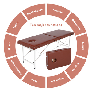 Table de massage pliante réglable en hauteur, légère, pour salon d'esthétique, tatouage, physiothérapie et usage domestique - Product Image 4