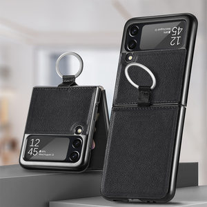<span class=keywords><strong>Z</strong></span> <span class=keywords><strong>Flip</strong></span> 4-funda de piel sintética híbrida para PC, carcasa protectora fina y duradera para teléfono <span class=keywords><strong>Samsung</strong></span> Galaxy <span class=keywords><strong>Z</strong></span> <span class=keywords><strong>Flip</strong></span> 4 3 <span class=keywords><strong>5G</strong></span> con anillo - Product Image 2