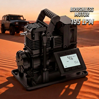 Compresseur d'air à piston portable robuste 12V CC sans balais, sans huile, refroidi par air, 195LPM, pour camping et caravanes en milieu désertique