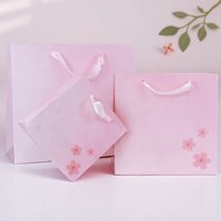 Sac à main en carton haut de gamme à motif floral de cerisier, idéal pour la fête des enseignants, les anniversaires, les cadeaux, l'emballage Instagram