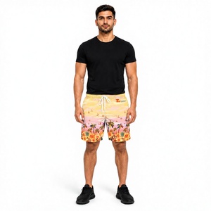 Shorts de Playa para Hombre con Estampado Tropical, Secado Rápido, Cordón Ajustable, Traje de Baño Casual de Verano, Cintura Media, Corte Corto - Product Image 1