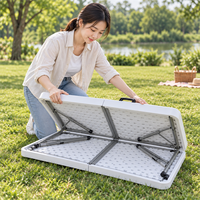 Table pliante portable rectangulaire en plastique pour pique-nique, fête, mariage, événement, camping, jardin, extérieur et usage domestique