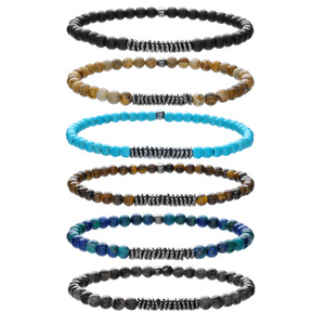 Bracelet élastique en pierres naturelles de 4 mm, <span class=keywords><strong>prix</strong></span> d'usine, bracelet en hématite pour cadeaux, bijoux de mode, bracelet de couple - Product Image 1