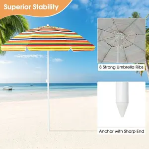 مظلة للشاطئ في الهواء الطلق، مظلة لعطلة الشاطئ والدعاية، مظلات الحديقة الدعائية