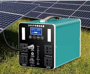 Commercial portable battery solar ups power supply build in battery power battery station system outdoor solar 1000w 2000w
