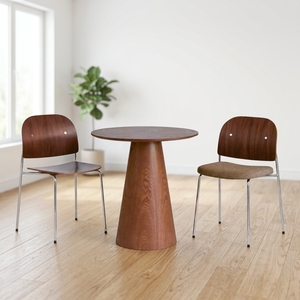 Wholesale Factory Indoor Furniture Dia80cm Modern Design MDF WITH <strong>OAK</strong> VENEER <strong>Top</strong> Timber Wood Dining <strong>Table</strong> - Product Image 1