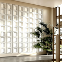 Bloc de ciment creux tendance en PU et ABS, léger, à grille de neuf compartiments, pour cloison double creuse et mur d'art de fond