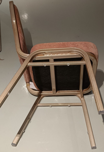 Luxury Champagne Gold Aluminum Modern <b>Dining</b> <b>Chair</b> Upholstered Fabric Seat Backrest Foldable <b>Stackable</b> Restaurant Hotel Cafe - Product Image 2