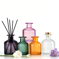 Bouteille diffuseur de parfum 200 ml vide en forme de fiole conique, flacon diffuseur d'arômes en verre pour la maison avec bâtonnets en fibres épaisses