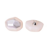 Boutons en fausses perles effet écaille de tortue, brillants, blancs, 15*12MM, avec boucle métallique pour chemisiers et chemises
