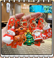 Porte-clés de style Noël dessin animé, Décoration de sac à dos de Noël, Père Noël, Décoration d'arbre de Noël