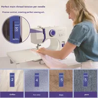 Máquina de Coser Eléctrica Multifuncional Mini, Motor con 12 Puntadas Integradas, Totalmente Automática, Doble Velocidad, Uso Doméstico, Fácil de Usar para Principiantes