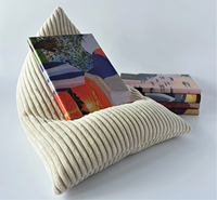 Grand pouf à livres Coussin Kindle Support pour tablette Ipad Sac à haricots Porte-livres