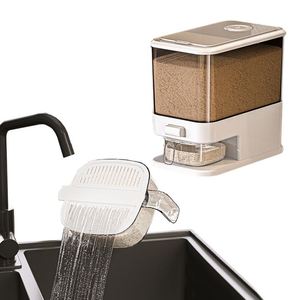 Contenedor de Almacenamiento de Gran Capacidad, Varios Tamaños, Minimalista, Blanco, para Cereales, Comida para Perros y Gatos, para Reventa - Product Image 3