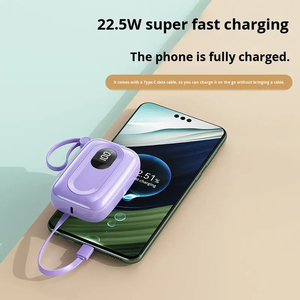 Power Bank da 10000mAh con LED Digitale, Ricarica Rapida 22.5W, 2 Cavi Integrati, Design Semplice, Caricabatterie Portatile <span class=keywords><strong>per</strong></span> Esterni, Spedizione in 7 Giorni - Product Image 4