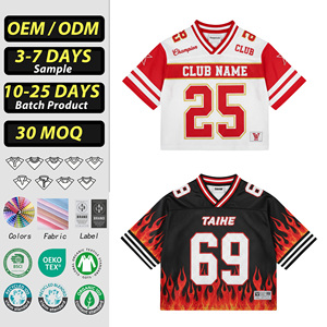 Camiseta de Baloncesto y Fútbol Americano de Verano, Transpirable, con Logotipo Personalizado, Impresión por Transferencia de Calor, Apliques Bordados, Cuello en V Corto - Product Image 1