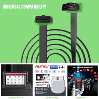 كابل تمديد OBD 2 أصلي بـ 16 سنًا ذكر وأنثى للسيارات، متوافق مع أجهزة VXDIAG VCX SE وLAUNCH X431 الرئيسية، موصل OBD 2 إلكتروني
