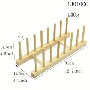 JUNJI Bamboo Wooden Dish <strong>Rack</strong> <strong>Plates</strong> Holder Kitchen <strong>Cupboard</strong> Shelf Storage <strong>Rack</strong> - Product Image 6