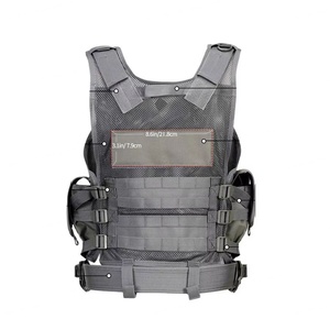 Gilet tactique de sécurité respirant en maille, multi-poches, ceinture réglable, coupe classique pour la sécurité et la protection des biens - Product Image 4