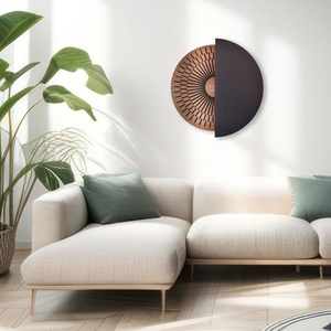 Décoration murale 3D bohème en bois sculpté à la main soleil et lune sculpture d'art <span class=keywords><strong>mural</strong></span> en bois abstrait pour la décoration intérieure - Product Image 4