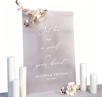 Panneau de bienvenue de mariage en acrylique givré, décoration autoportante personnalisable pour la cérémonie et la réception