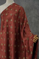 Printemps été nouveau tissu acétate brodé fleur motif foncé parfumé nuage tissu Hanfu gilet Orange Jacquard tissu