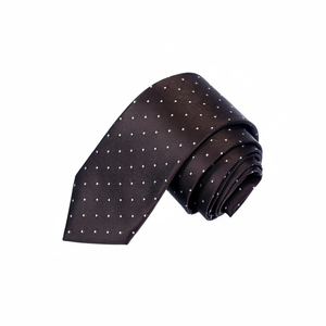<b>Brown</b> Coffee Square Pattern Jacquard Woven Handmade Men's <b>Tie</b> One Size Turkey - Product Image 2