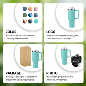 Premium 40oz 304 Stainless Steel Tumbler <b>with</b> Handle Double Wall Vacuum Insulated Water Bottle for Hot and Cold Drinks Custom Lo - Product Image 2
