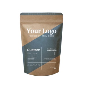 Bolsa de Papel Kraft con Cierre Zip, Doypack Biodegradable, Personalizable con Logotipo, para Alimentos y Café - Product Image 4