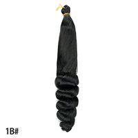 Tresses françaises bouclées en fibre de qualité supérieure de 22 pouces Tresses faciles à tresser Réglage de l'eau chaude Vague lâche Cheveux au crochet Cheveux de tressage noirs naturels