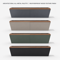 YISHANG Bac à fleurs en fer soudé robuste, revêtement électrostatique, motif grain de bois sur le dessus