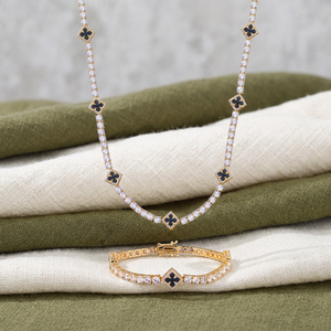 Ensemble de bracelets pour hommes plaqué or avec diamants naturels 9K-18K, style Hiphop, chaîne à maillons carrés et croix sertie de diamants, sur mesure - Product Image 3