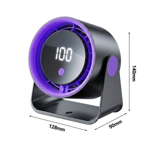 Ventilateur portable USB-C de bureau, 1200 mAh, rechargeable, avec affichage numérique, en plastique léger, suspendable, inclinable, réglable Lfd-02 Lfd-02 - Product Image 6