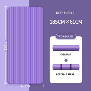 Ensemble de tapis de yoga NBR léger et portable rose noir en option pour l'exercice en plein air - Product Image 4