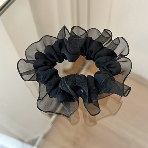 Chouchous pour cheveux pour femmes en organza, dentelle et satin, à motifs géométriques, élastiques, pour queue de cheval, accessoires d'été - Product Image 4