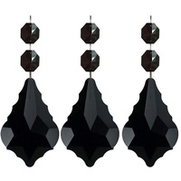 Pendentif Feuille d'Érable en Cristal 38mm, Bijou Coloré, Accessoire de Perles pour Rideau de Porte DIY, Cristal Blanc Simple Face, Thème Végétal