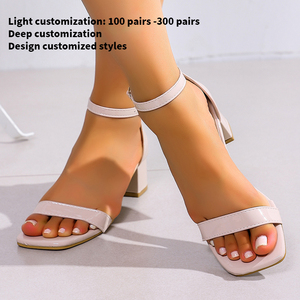 Nuevo Diseño, <span class=keywords><strong>Sandalias</strong></span> de Tacón Alto Sexys para Mujer, con Tira Delgada, Hebilla Metálica en la Parte Superior, Correa en el Tobillo, Punta Abierta, Zapatos de Mujer para Viaje A-SH-054 - Product Image 1