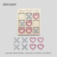 Jeu de Tic Tac Toe en contreplaqué gravé personnalisé pour la Saint-Valentin |   Jeu de Cœur Pailleté Personnalisé |   Cadeaux en gros pour la Saint-Valentin 2026 pour les enfants en classe