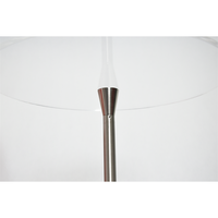 1 plateau incurvé en acier inoxydable et acrylique clair, avec Table transparente, lanterne en Lucite