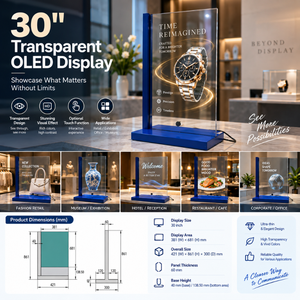 Écran d'affichage numérique interactif sur pied avec écran OLED transparent de 30 pouces pour la publicité en magasin de détail - Product Image 6