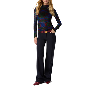 Pull en laine mélangée pour femme, col roulé, manches longues, motif vibrant, décontracté, sorties, léger, extensible, durable, saisonnier - Product Image 2
