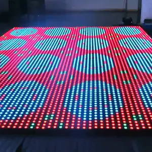 Assoalho de dança led rgb sem fio magnético digital pixel, piso de dança led