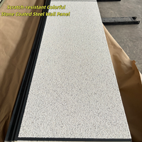 Panneau sandwich en acier revêtu de pierre véritable de couleur blanche de 16 mm d'épaisseur, panneau sandwich en polyuréthane PU, panneaux muraux isolés