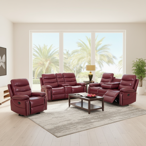 Sofá Reclinable de Cuero Sintético Color Chocolate 3+2+1, Eléctrico, Extensible, Convertible, Refrigerante, Moderno y de Lujo, Directo de Fábrica - Product Image 4